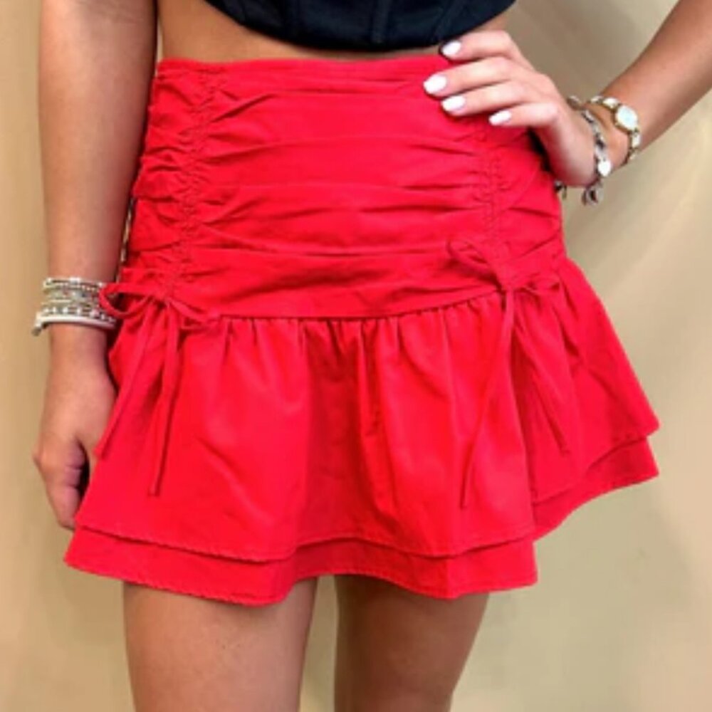 Lyn Burches Red Skirt